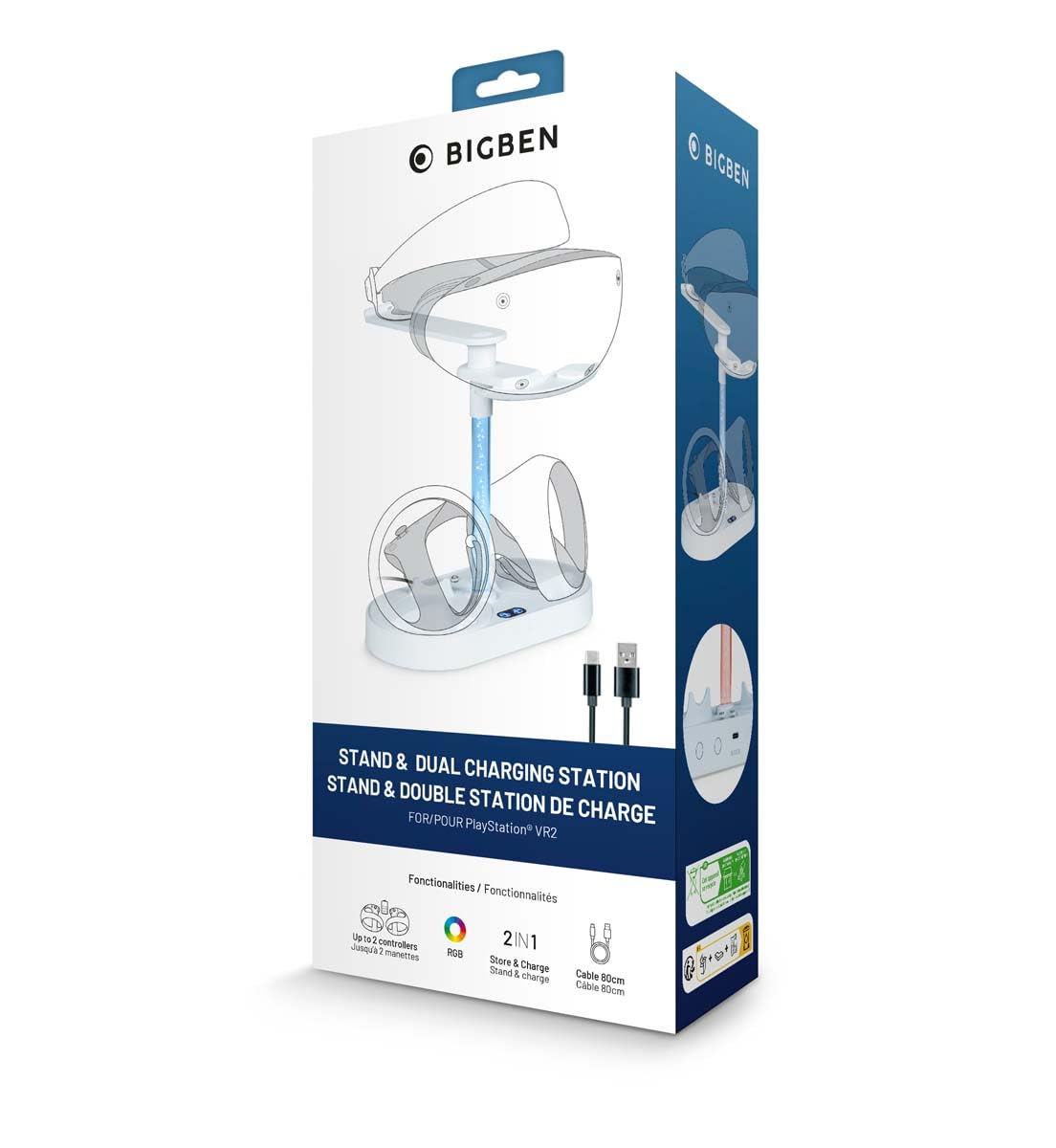 Nacon Soporte y estación de carga para auriculares y controlador Playstation VR2