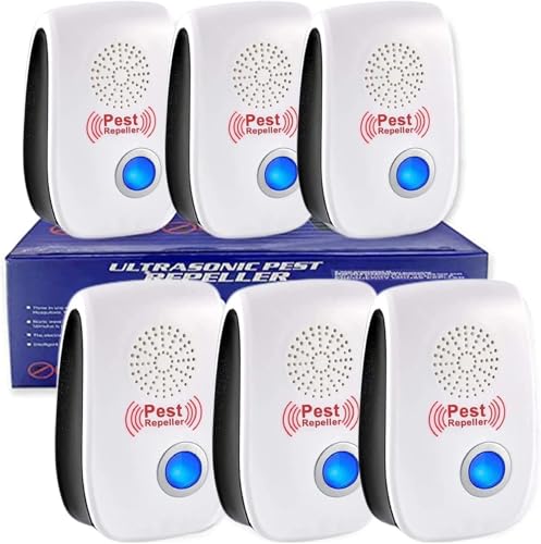Ultraschall Schädlingsbekämpfer, 6 Stück Elektronische Insektenschutzmittel & Moskitoschutz Innenräumen, Pest Control Repeller für Mücken, Spinnen, Kakerlaken, Mäuse