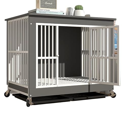LAJOKING木製犬用ケージペットフェンス小型犬・中型犬・大型犬用キャスター付き屋内/屋外兼用スタイリッシュお手入れ簡単丈夫な木とスチール製脱走防止お手入れ・収納簡単 (100*67*89.5CM,B)