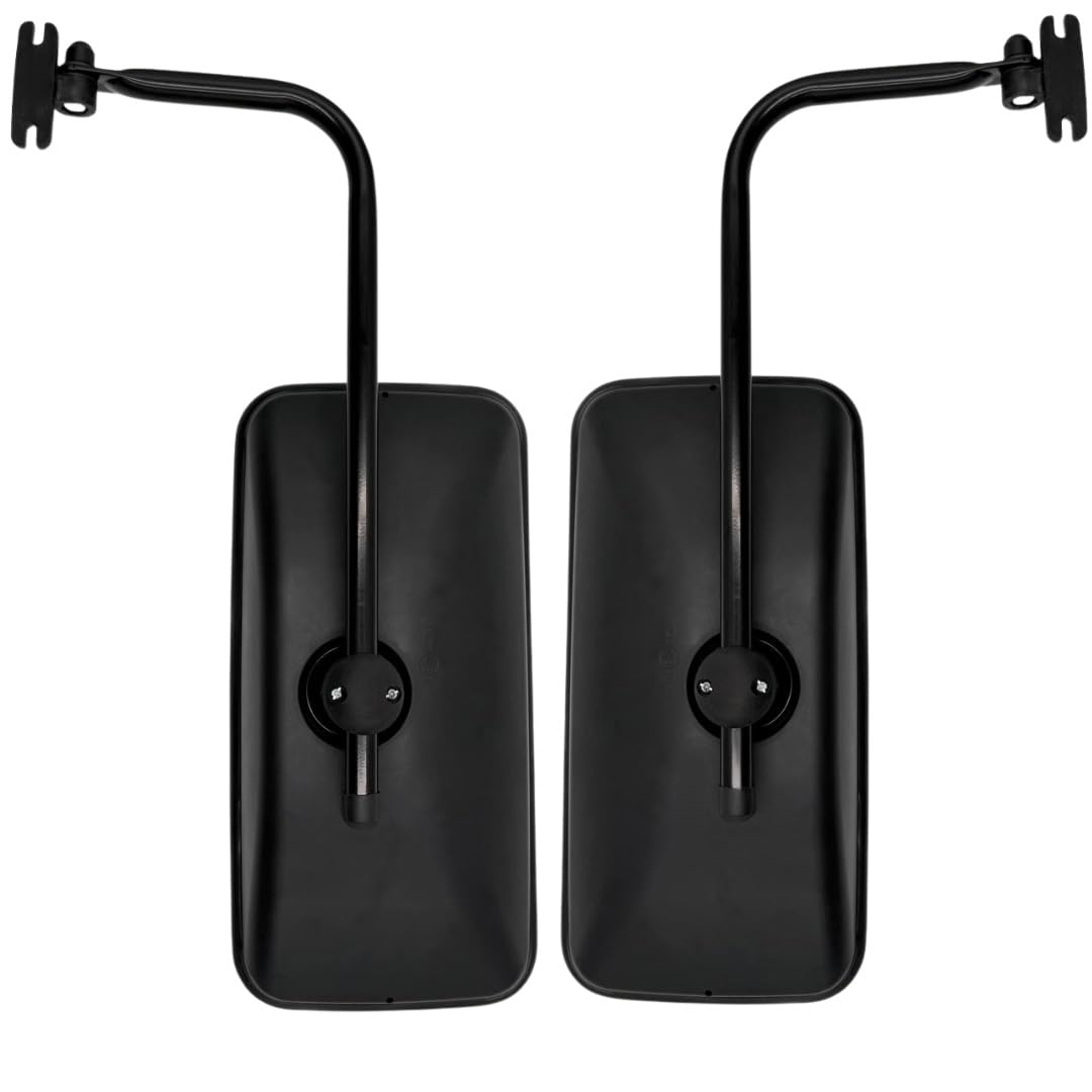 Juego de 2 espejos retrovisores exteriores 377 x 189 mm Ø15 – 24 mm, incluye 2 soportes de espejo de 18 mm de diámetro 410 x 180 mm R1200 para tractor camión maquinaria agrícola – izquierda/derecha