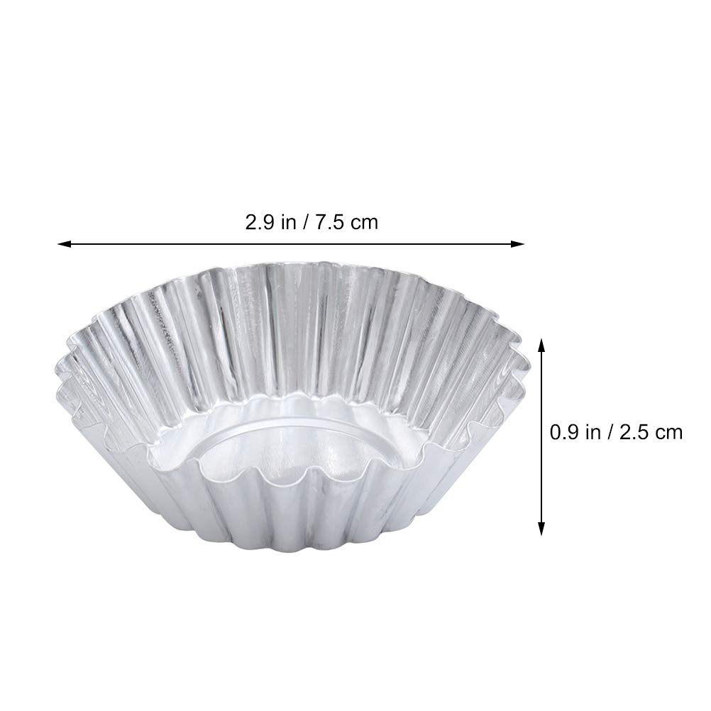 100 Piezas Cupcake Forrado Tarta De Huevo Taza para Hornear Magdalenas Moldes De Tarta Envoltorios De Cupcakes Horneado De Muffins Lata De Tarta Bandeja Ronda Aleación De Aluminio.