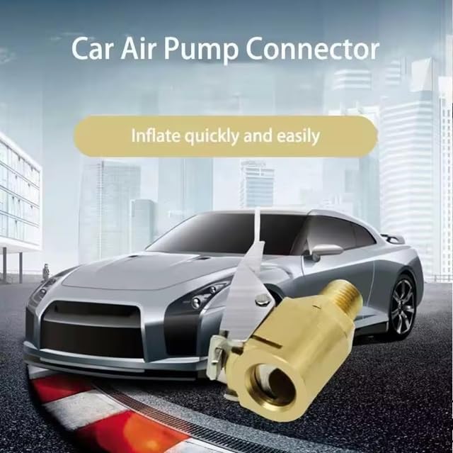 Image of 1pc Professional Brass Tire Valve Chuck with Quick-Release Clamp, Heavy-Duty Air Inflator Pump Connector for Car, Truck, Motorcycle Wheels Pump Valve Clip Clamp Connector Adapter