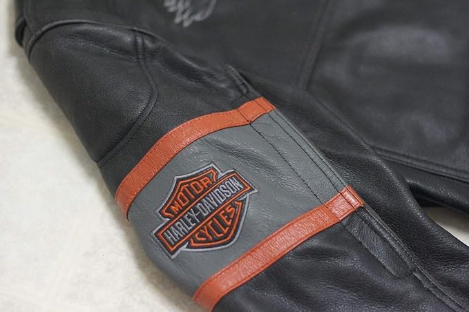 Mens H-D Screaming Eagle Rider Vintage Biker Black Cowhide Motorcycle Leather Moto Jacket4