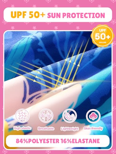 Angel season Girls Long Sleeve Bathing Suit and Rash Guard One Piece Swimsuits Bundle4