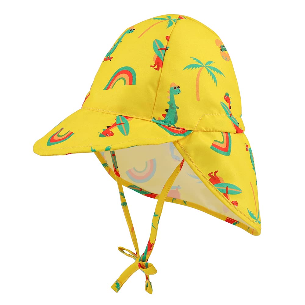 LACOFIA Sombrero de Playa de protección Solar para bebé Gorro de Verano de Solapa Ajustable Super Suave para niños