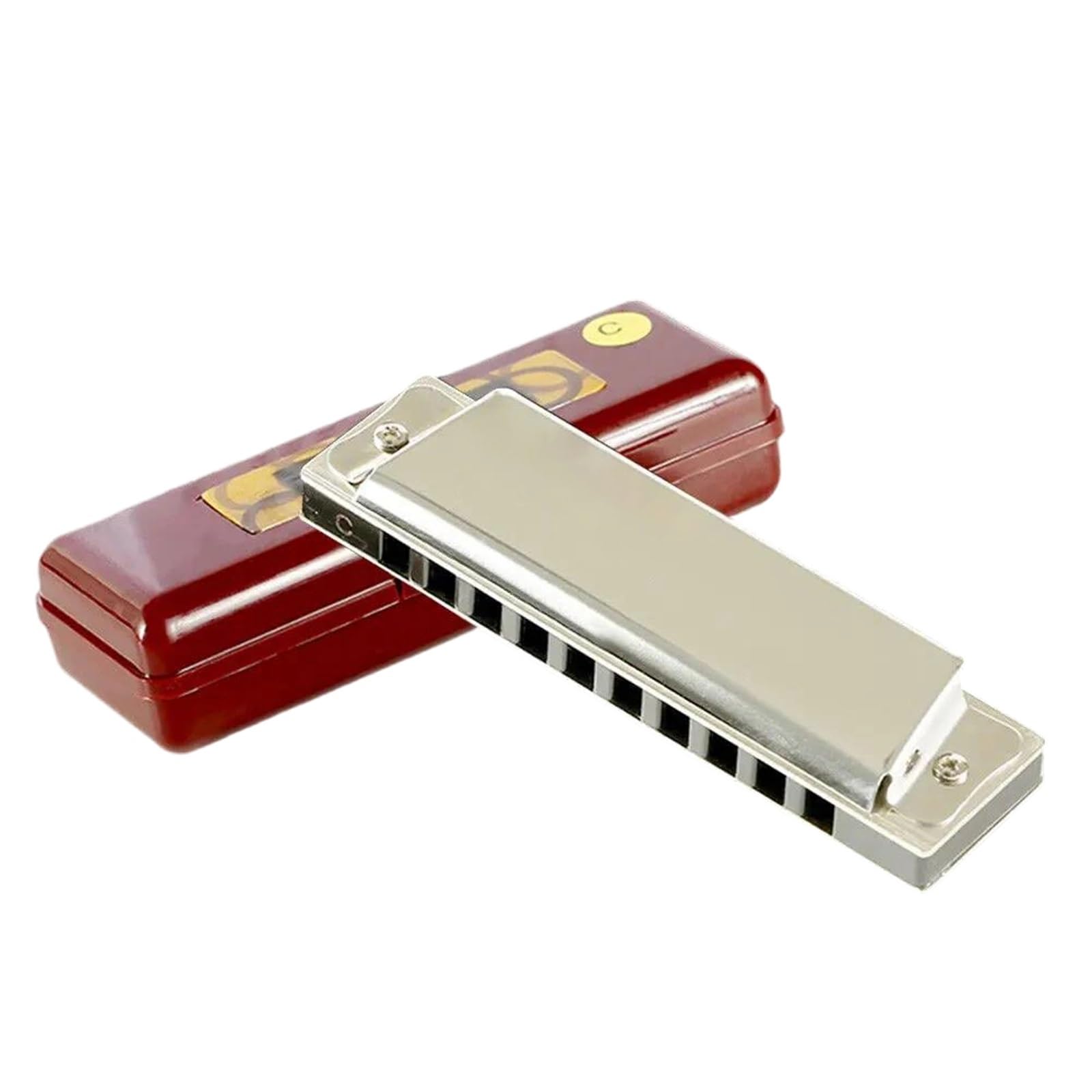 Principianti Armonica Armonica Blues Harp In Do A 10 Fori In Acciaio Inossidabile Con Custodia(C Key)