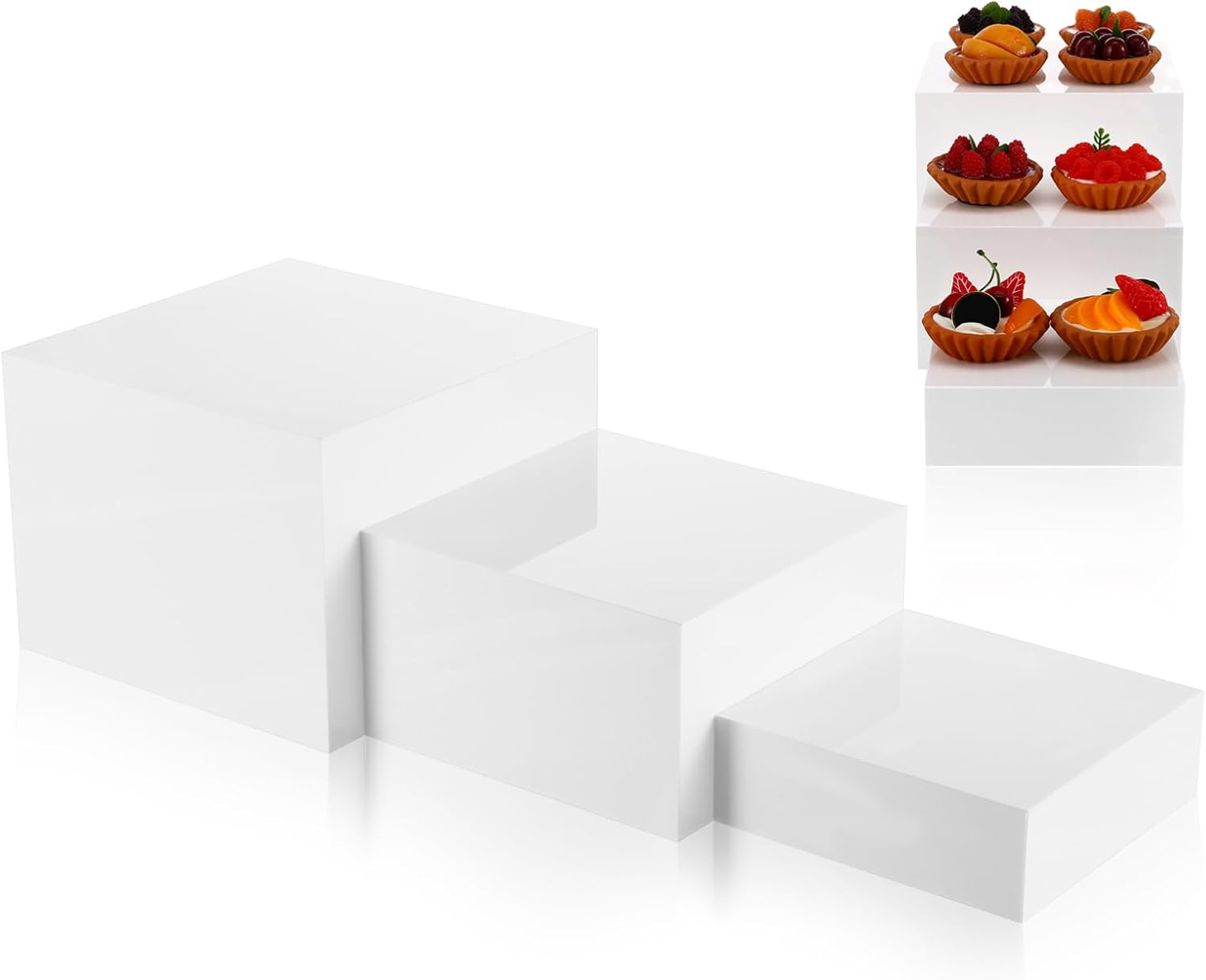 ULTECHNOVO 1set Cube Display Stands Elegant Buffet Risers for Dessert Tables Versatile Food Display for Cookies Figures Sturdy Construction for Parties and Catering Events
