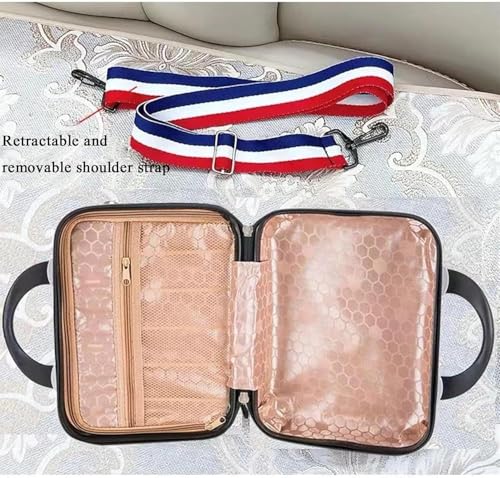 Travel Suitcase 2 Piece Sets Spinner 18inch Suitcase,With Telescopic Handle, 14-inch Cosmetic Case Carry-on Luggage (Color : Yellow, Size : 14+18in)3