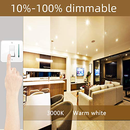 Bbounder (12 pack) 5/6 inch LED Dimmable Recessed Lighting, Retrofit Downlight with Smooth Trim, 3000K WarmWhite, 12W=100W, 1000LM, Simple Retrofit Installation, IC rated No Flicker, Energy Star & ETL