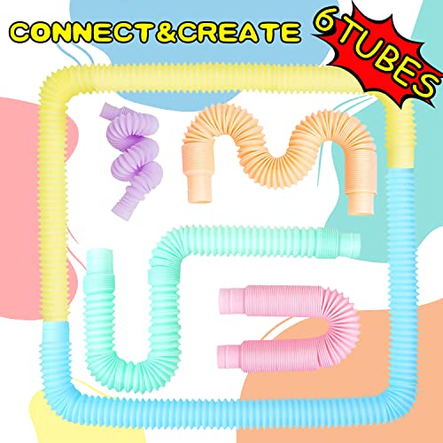 VEYLIN Pop Tubes, 6PCS Fidget Toys for Kids, Sensory and Learning Toys for Toddlers - Image 4
