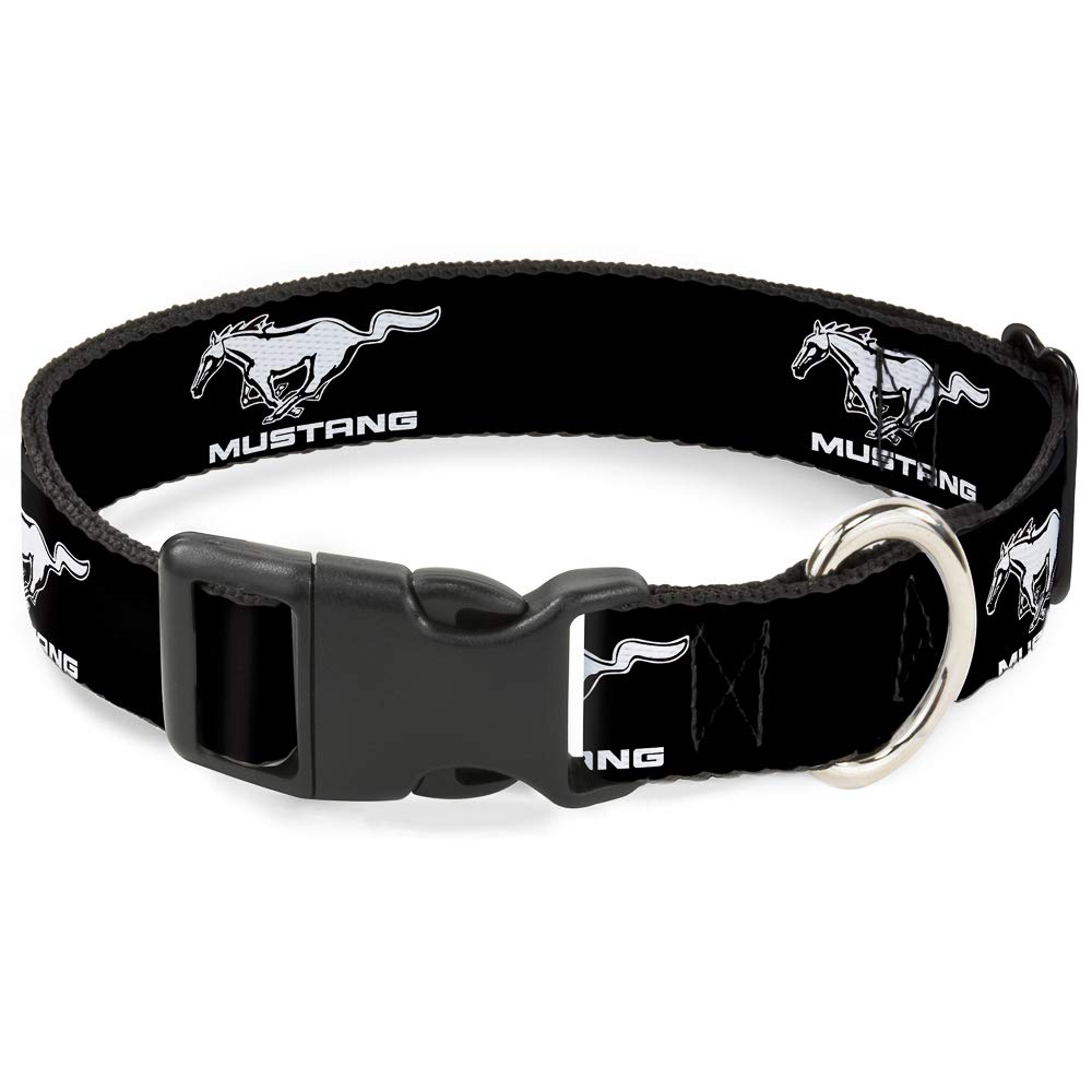 Mustang Halsband Aus Polyband – 2,5 Cm Breit, Schwarz, Mit Schnalle Und Ring Für Pferde