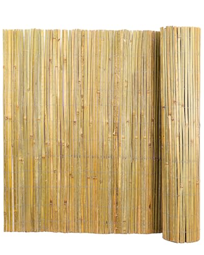 Natural Bamboo Slat Screening,6.5FT x 13FT Bamboo Fence Panel for Garden Privacy Fence Screen for Indoor...
