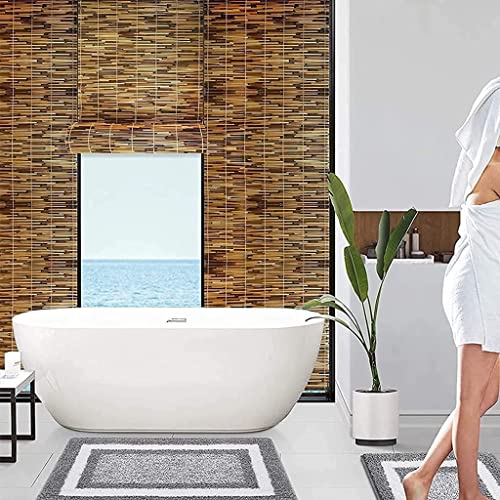 Cybuch Natural Bamboo Blinds,Outdoor Blinds Roll Up Shade,Retro Roman Shades,Shade Natural Reed Blinds Bamboo,Reed Curtains With Lift,Sun Protection, Breathable,Privacy,Custom 25X55In(Wxh) #TOP1