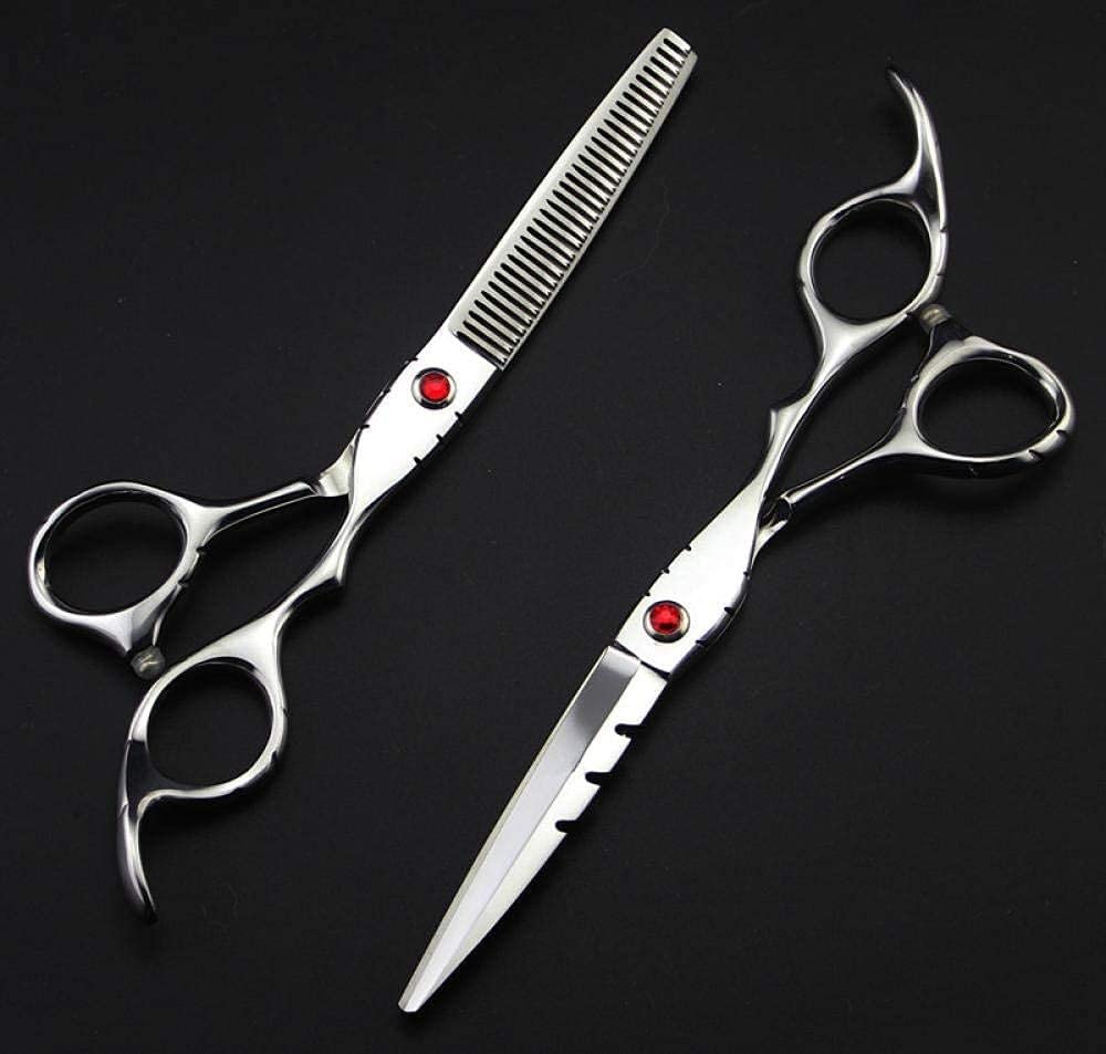 Forbici per sfoltire a Caldo da 6 e 5,5 Pollici, Acciaio 440c 9cr13, Forbici da Barbiere per Taglio Capelli, Set di Forbici per Parrucchieri