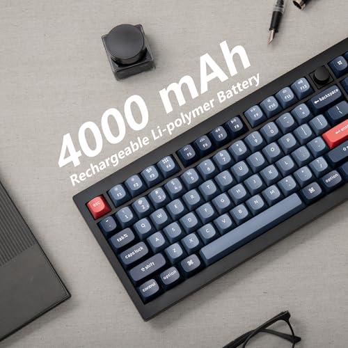 Image of Keychron V6 Max Wireless Custom Knob Mechanical Keyboard, QMK /VIA Programmable Full Size Bluetooth 5.1 /2.4 GHz /Wired RGB with Hot-swappable Gateron Jupiter Red Switch Compatible with Mac Windows Linux