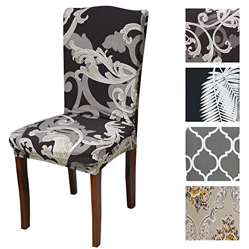 VIVOTE Housse de Chaise Extensibles Super Douces et Lavable pour Salle à Manger Mariage Hôtel Cérémonie Gris Lot de 2 Cover
