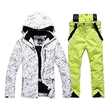 RIUIYELE Fashion Women's High Waterproof Windproof Snowboard Colorful Printed Ski Jacket and Pants (style3,M)