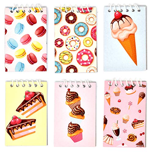 48 Count Donuts Ice Cream Cupcake Cookie Mini Notepads Cone Cake Dessert Themed Memo Spiral Notebooks For Kids Boys Girls Teacher School Classroom Rewards Goody Bag Birthday Party Favor Supplies Decor #TOP1