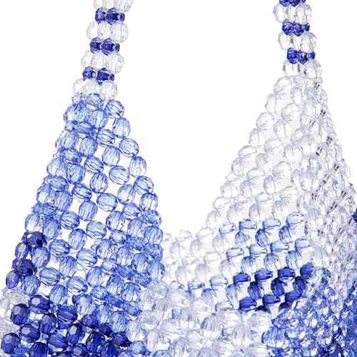 Acrylic Beaded Colorful Shoulderbag Transparent Underarm Purse Beach Bag for Party3