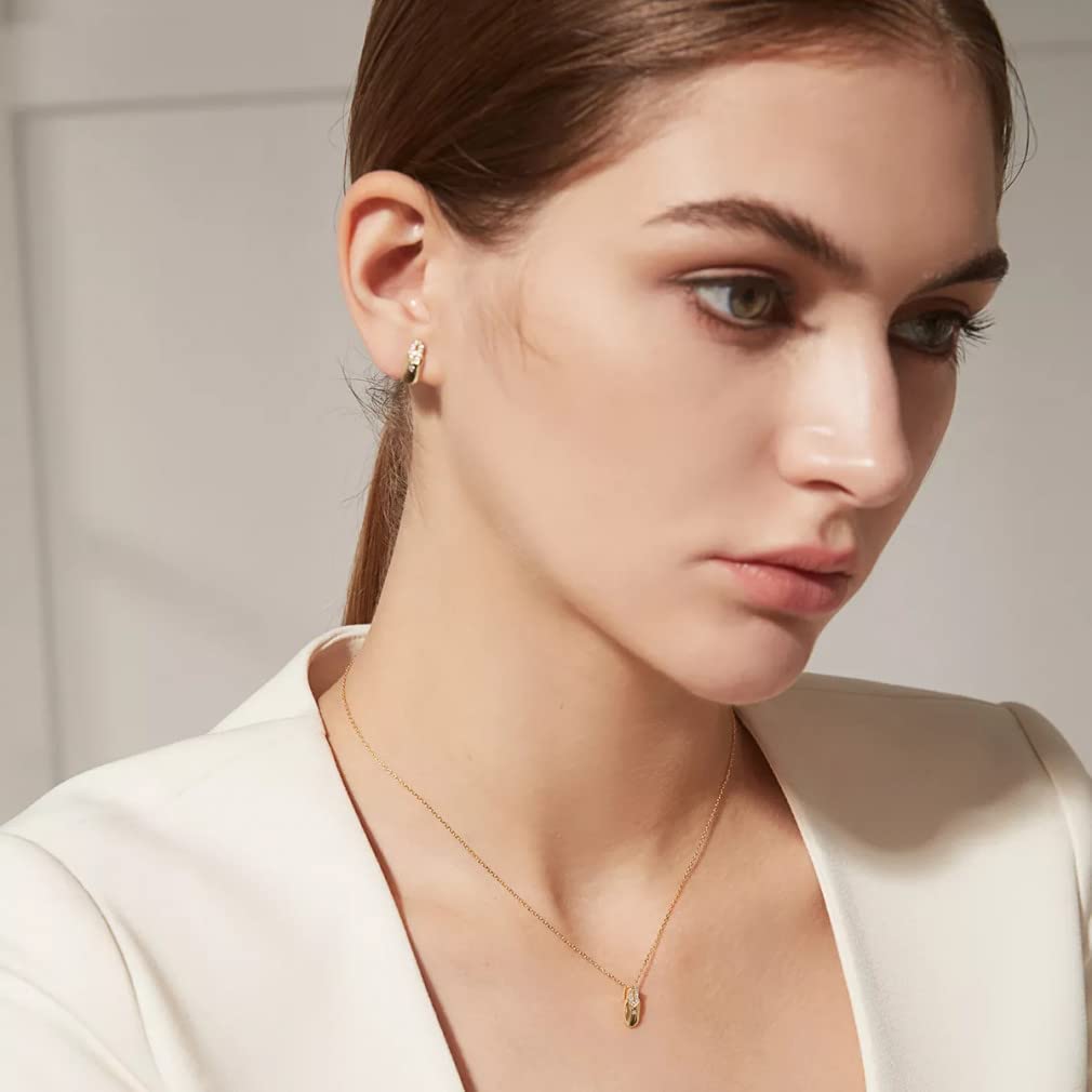 Collares con Colgante Cuadrado de eslabones de Cadena, joyería para Mujer, Regalos de Plata de Ley 925 para Mujer