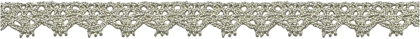 S.I.C SIC-7304 Metallic Torsion Lace C/#2 Silver Anti-1 (30m)