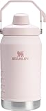 IceFlow Fast Flow Jug with Handle 64 oz | Twist On Angled Spout Lid | Leakproof for Travel and Sports | Insulated Stainless Steel | BPA-Free | Rose Quartz 2.0