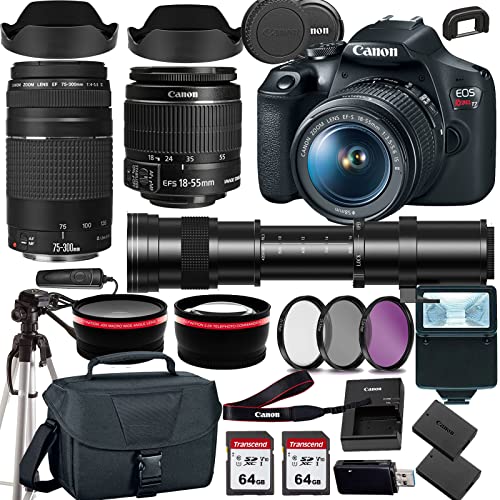 Cámara Canon EOS Rebel T7 DSLR con Lentes y Estuche miniatura 1