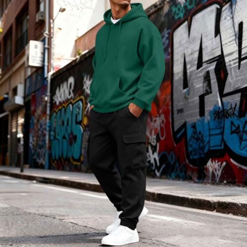 Men's Track Suits 2 Piece Set Plus Size Winter Track Suits Mens Pullover Hoodie Cargo Sweat Jogger Casual Lounge Sweatsuit Capsule Wardrobe Conjunto Deportivo Para Hombre - image 5