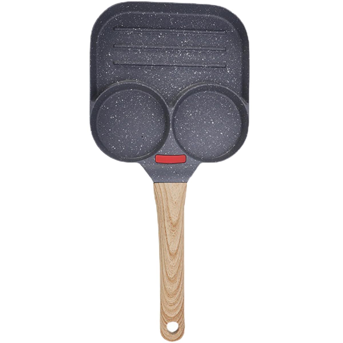 NUOBESTY Padella la Colazione Divisa 3 Sezioni 10 Pollici in Acciaio Rivestimento Antiaderente Sicuro e Manico Ergonomico, Padella per Uova e Pancake Compatibile Cucine Domestiche