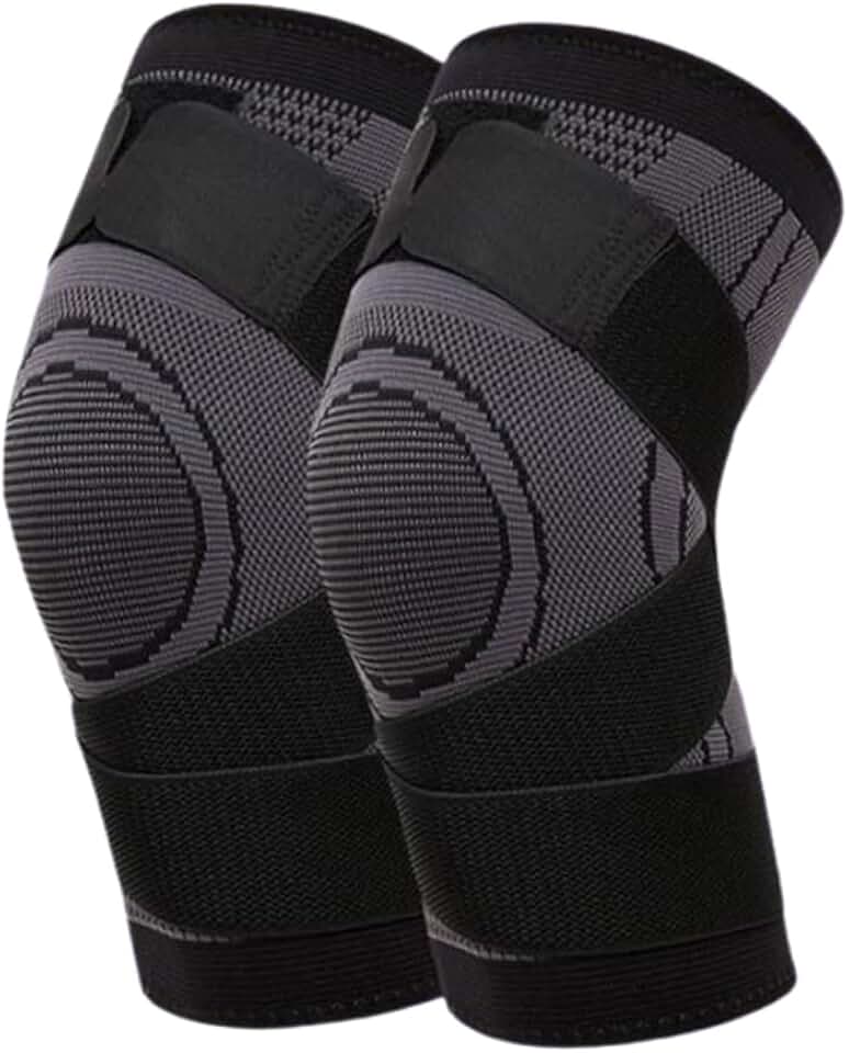 Joelheira Protetora Esportiva Faixa De Compressão Ajustável Ortopedica Para Dores Ideal Para Esportes de velocidade Ginastica Volei Basquete Futbebol (2, Preto)