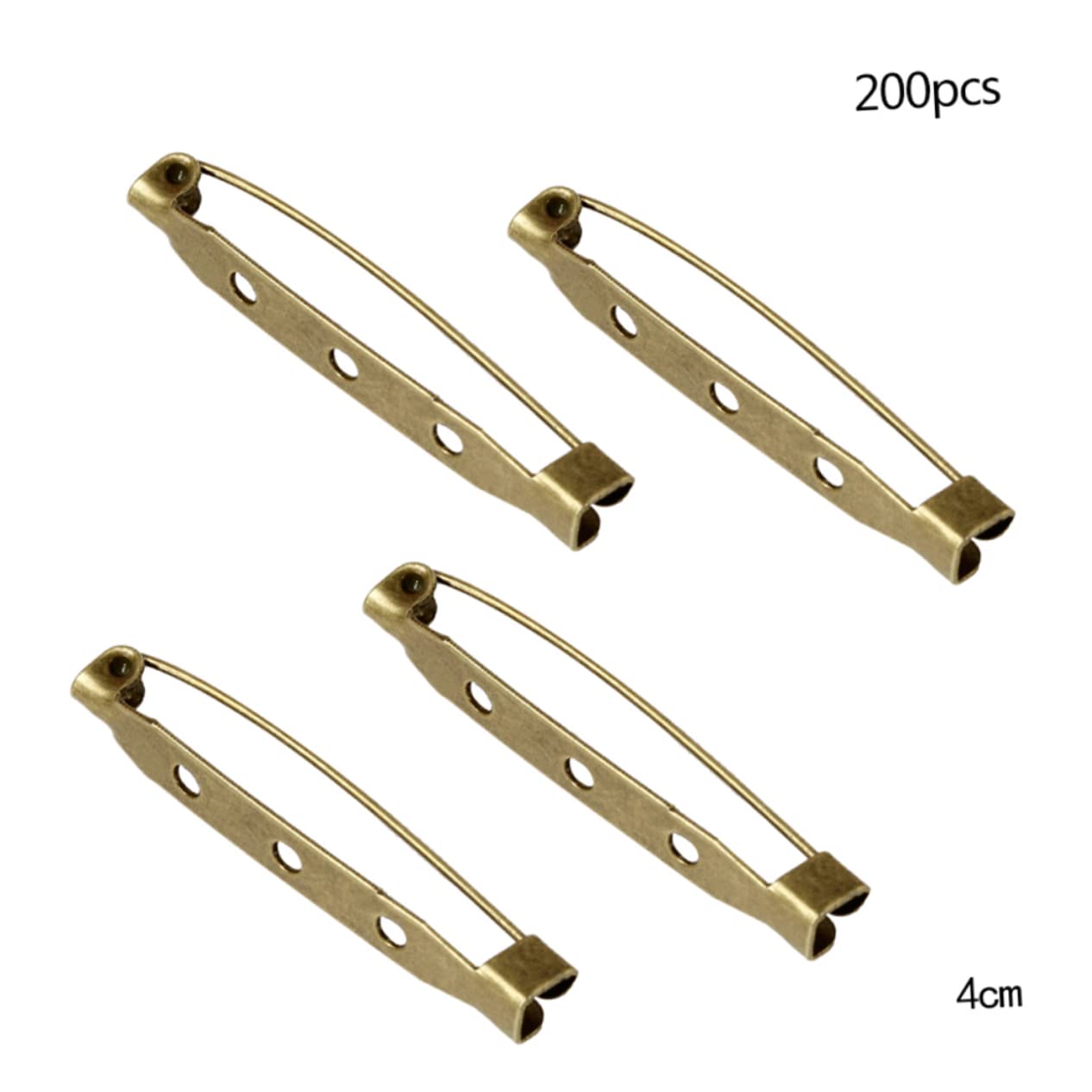 HOMSFOU 200Pcs Safety Clasp Brooch Pin Backs for DIY Craft Jewelry Making Durable Three Holes Design for Corsages Name Badges and More