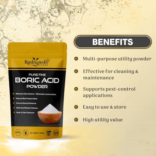 Image of Boric Acid Powder for Home Pest Control, Ant & Cockroach Powder | Multipurpose boric acid powder helps manage ants, cockroaches, bed bugs and other crawling insects indoors.