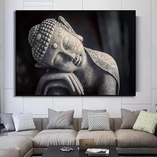 Affiche Bouddha zen pour salon moderne, toile bouddhisme 50x70cm