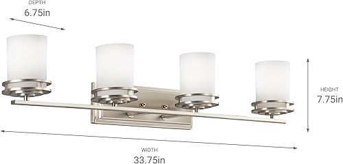 Miniatura 8 de Kichler Lighting Hendrik - Lámpara incandescente de baño con 3 focos, 5085OZ, 100.00watts, 120 volts