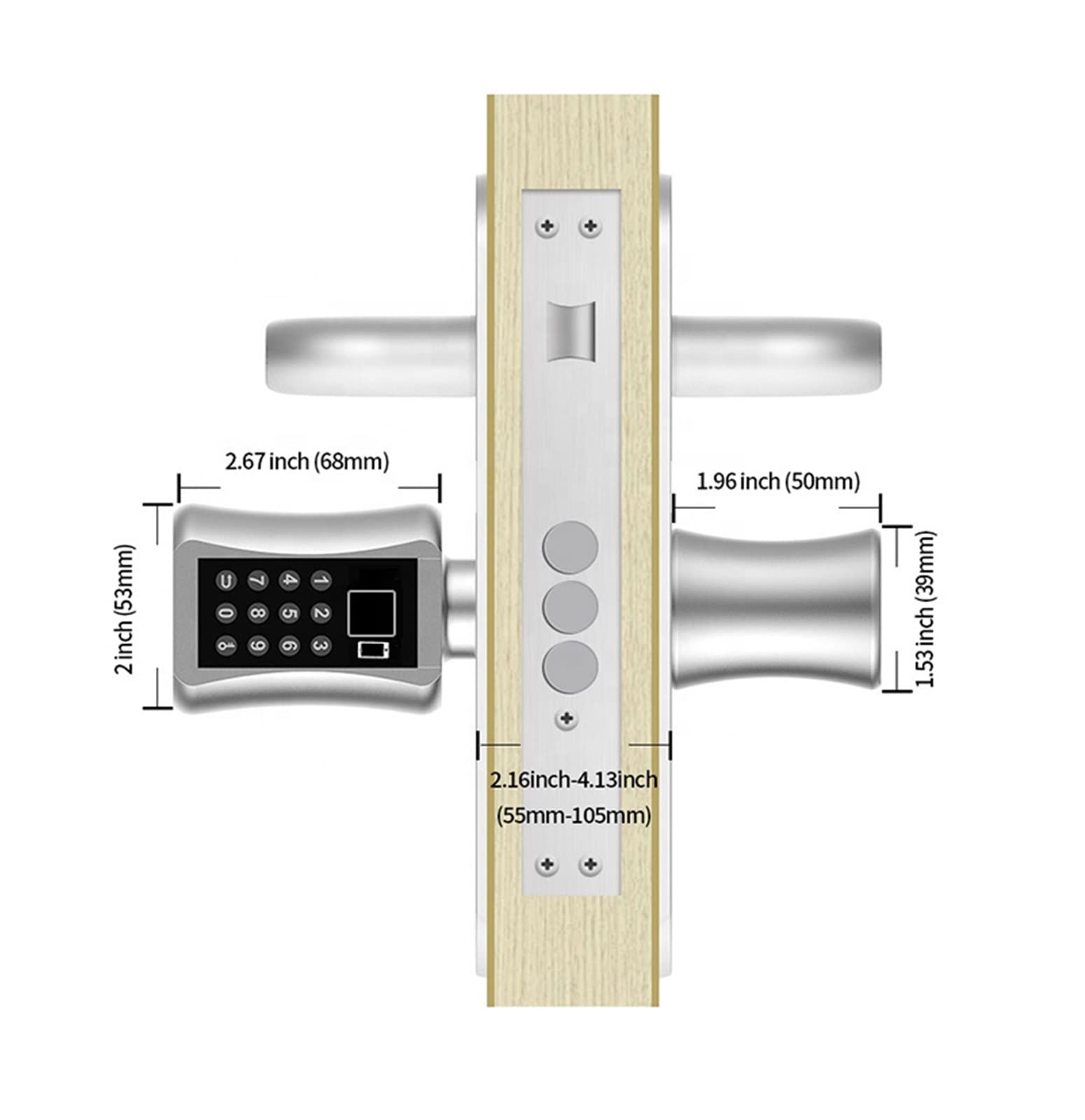 Cilindro De Cerradura Inteligente App Contraseña Huella Teclado | Biométrico, Electrónico, Digital, Código, Sin Llave(Black-Fingerprint)
