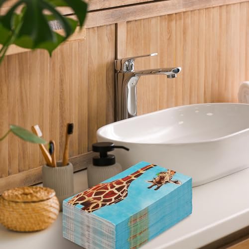Generic A3707 Anydesign 80Pcs Giraffe Guest Napkins Funny Animals Disposable Napkins Decorative Hand Paper Towel Napkins thumb #5