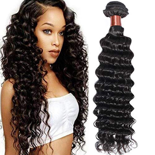 Angie Queen Hair Deep Wave One Bundle Brazilian Virgin Hair Deep Wave Human Hair Extension Unprocessed Human Hair Weave Natural Black Color