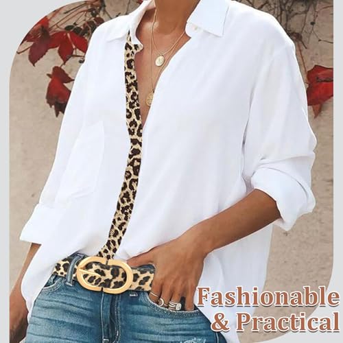 3 Pack Leather Belts for Women Jeans Dresses Pants Waist Belt Womens Black Brown Leopard Belt with Gold Buckle3