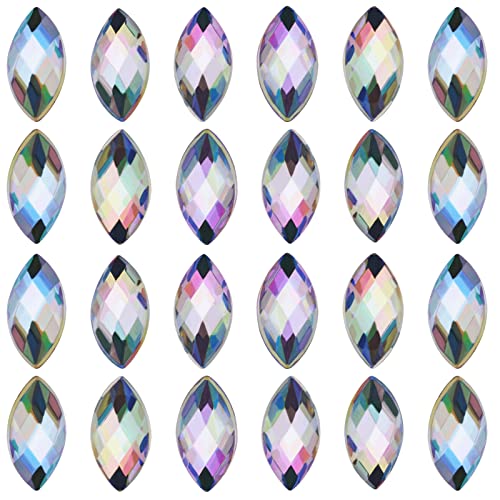 OTOTEC 500Pcs Acrylic Sew On Rhinestones AB Decorative Crystal Horse Eye Shape Rhinestones Decoration for DIY Making Crafts Scrapbooks Clothing Phones Clear