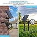 YINGHAO 2 Packs Solar Spot Lights Outdoor Waterproof, 2200mAn Solar Landscape Light Waterproof for Tree, Separated Panel 16ft Cable, Auto On/Off Uplights for Yard Garden Wall Pathway - Cool White