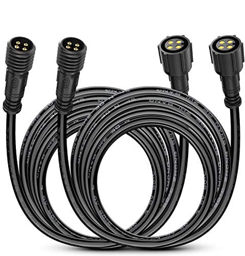 Nilight 2 Pack 10FT 4 Pin RGB Cable Cord for 4 and 8 Pods Multi Color Underglow Rock Light Kits Wheel Well Lights Extension Wire,2 Years Warranty