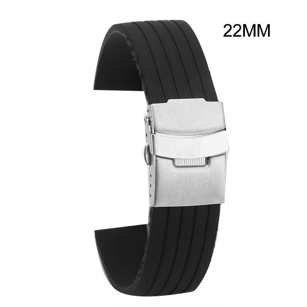 Pbzydu Silicon Watch Band, Universal Adjustable Wristwatch Strap Replacement Accessory(22mm)