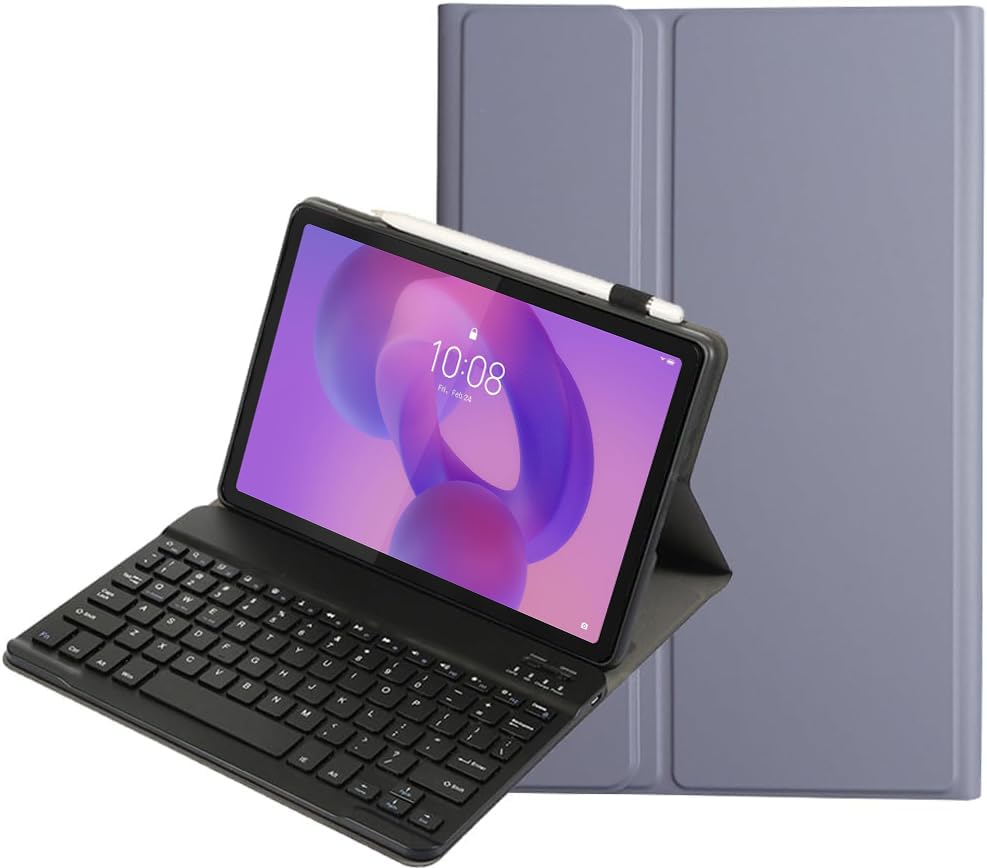 Funda con teclado para Lenovo ThinkTab X11 Gen 1 ideal para estudiar y teletrabajar en color morado