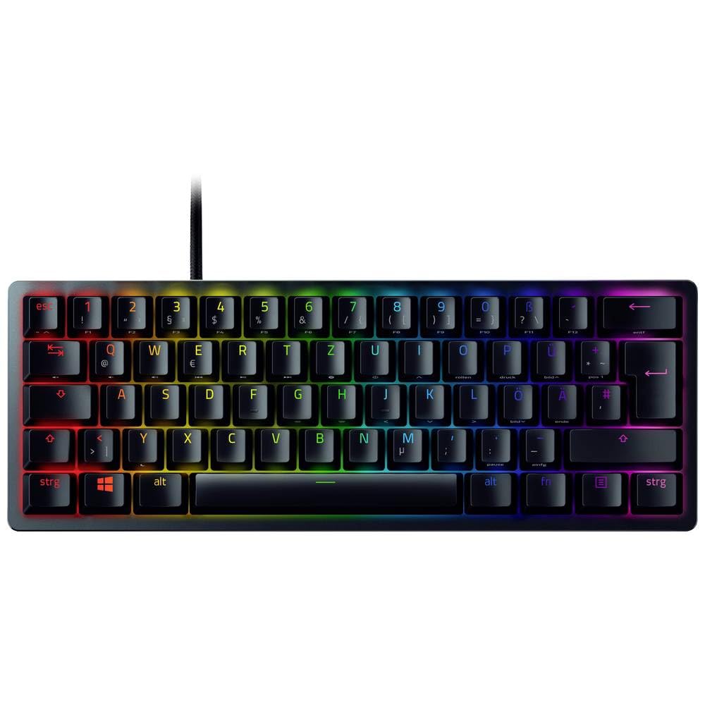 Razer Huntsman Tastiera ottica da gaming, mini 60%, (switch viola), layout tedesco DE (layout italiano non garantito)