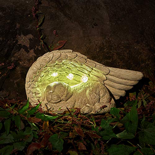 BAYN Pet Dog Memorial Stones Gifts, Solar Light Pet Loss Sympathy Remembrance Gifts Grave Markers Dog Statue Memorial Ornament Garden Decor Outdoor