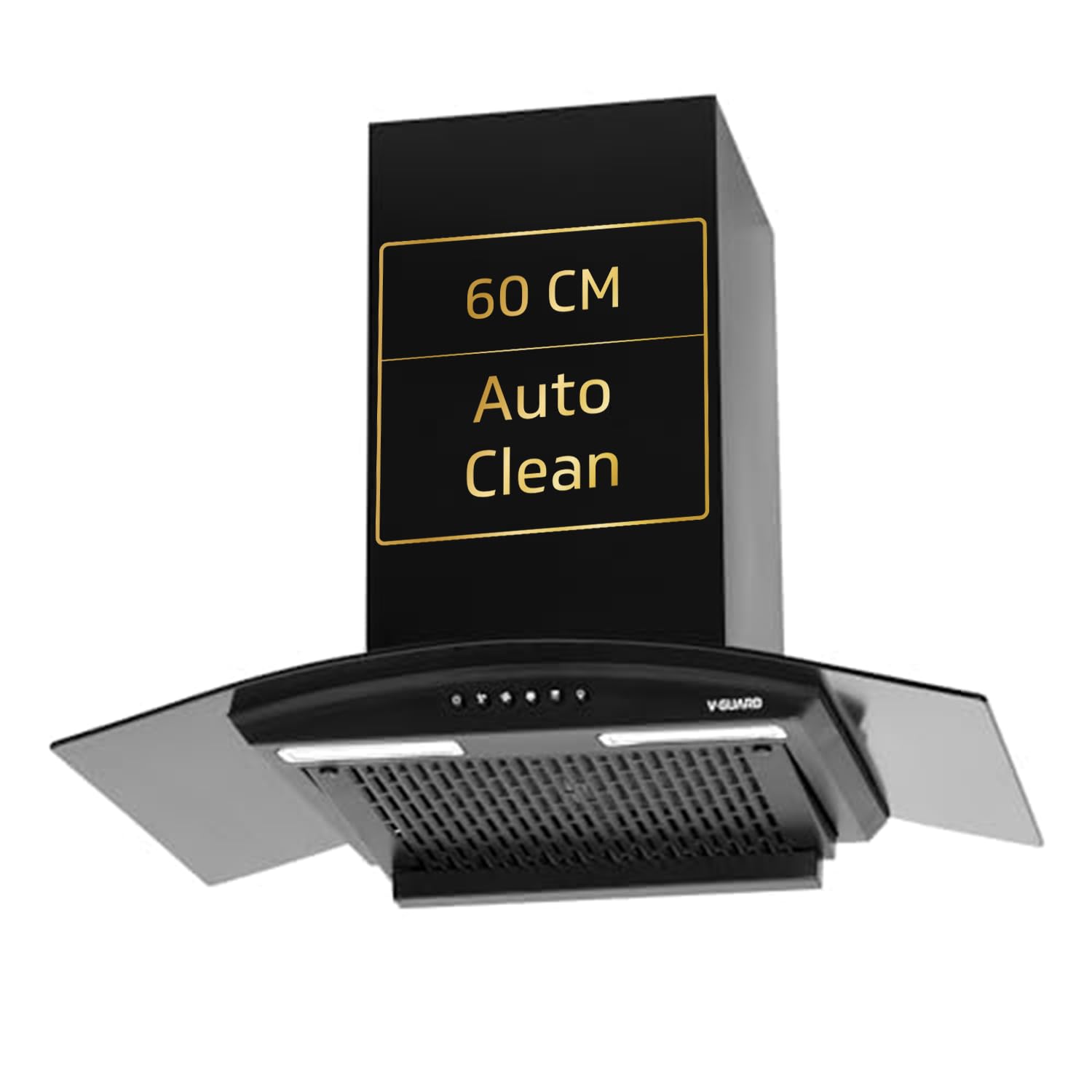 51 Jzi55PmL SL1500 V-Guard C10 60cm Kitchen Chimney with 1000 m³/hr Suction | Filterless | Heat Auto Clean | Elegant Curved Glass Design | Free Cleaning Contract