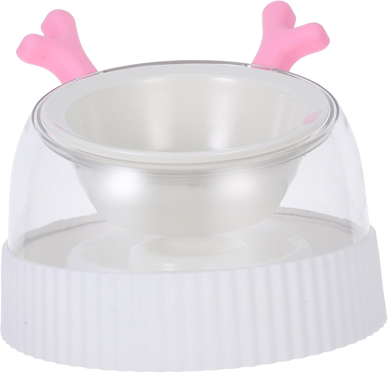 PRETYZOOM Elevated Cat and Dog Food Bowl Slow Feeder with Stand, Anti-tip Pet Feeding Dish for Cats and Dogs, Pink High-positioned Slanted Bowl for Indoor and Outdoor Use
