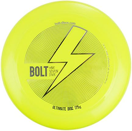 BOLT OneSevenFive Ultimate Frisbee 175g Flying Disc! The Best Frisbee for Adults & Kids. The Perfect Throwing Disc for Ultimate Games, Park Play, & More (UV Yellow)