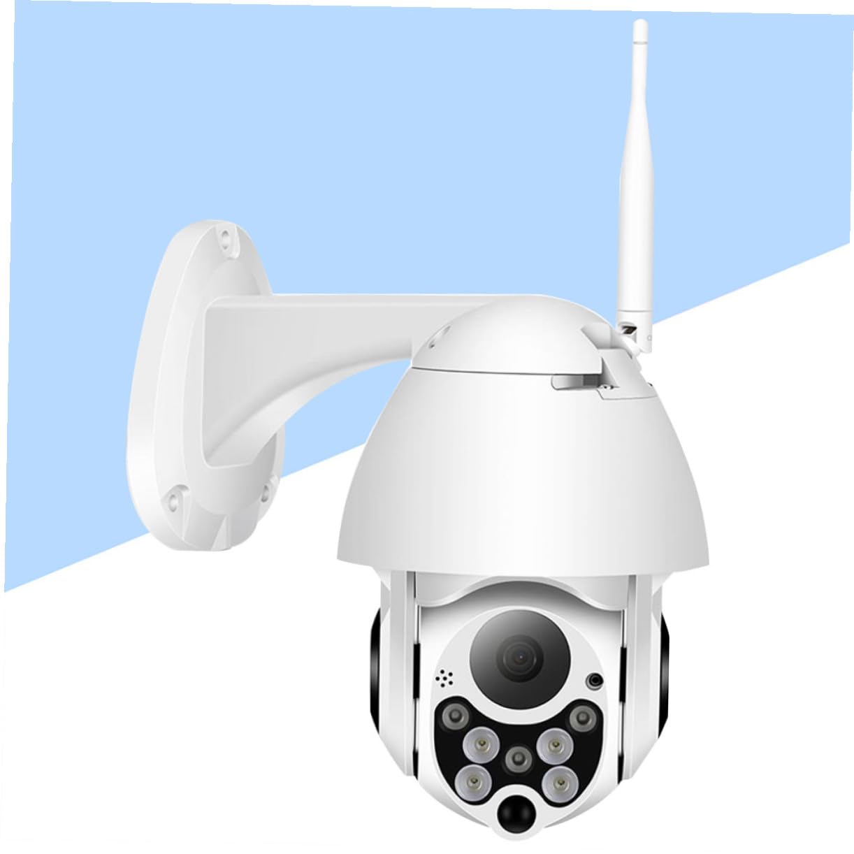 Telecamera di Sorveglianza Ptz, Videocamera Wireless in Plastica Bianca, Visione Notturna Infrarossi, Monitoraggio in Reale per Monitoring e Anziani