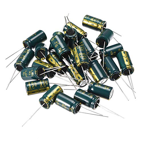 uxcell Aluminum Radial Electrolytic Capacitor Low ESR Green with 470UF 35V 105 Celsius Life 3000H 10 X17 Mm High Ripple Current,Low Impedance 25pcs